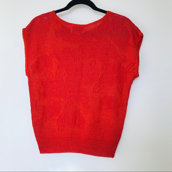 Vintage The Villager Red Knit Sleeveless Top - Picture 6 of 7